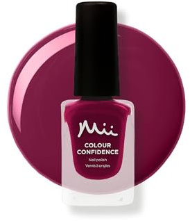 Mii Colour Confidence Quick Dry & Long Lasting Nail Polish - Fast Drying, Strengthening Formula with Nourishing Ingredients | 14ml Ruby Port, Wine Red