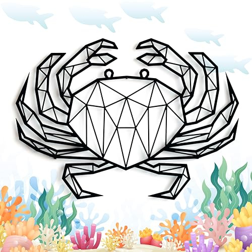 Krebs-Metallskulptur, Wanddekoration, dekoratives Element, Poster, Souvenir, Poster, Dekoration, Meerestiere, Geschenk für Meer- und Ozean-Fans, Entdecker, Angler