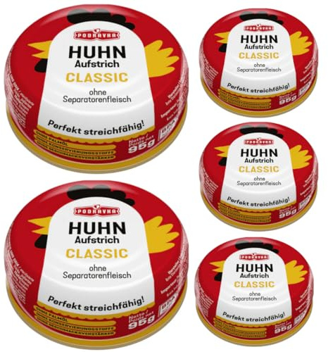 Podravka Pâte à tartiner classique à tartiner au poulet sauce poulet 95 g x 5 conserves