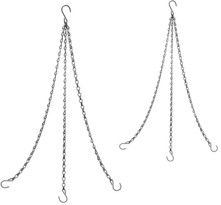 A2ZWORLD 2 Stück Metallkette zum Aufhängen von Pflanzen, Kette zum Aufhängen von Blumenkübeln mit Haken, 60 cm x 2,5 mm, AG360211X2