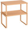 SONGMICS Estante para Especias, Juego de 2, Organizador de Armario, Estante de Almacenamiento de Cocina Extensible, Especiero de Metal y Madera de Ingeniería, Naranja Albaricoque KCS002Y01