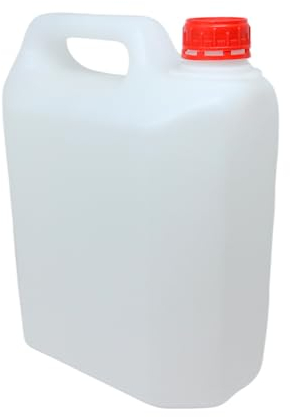 Garrafa PVC de 10l para descarga desagüe aire acondicionado con asa | Bidón plástico color blanco y tapón rojo 34x26x15 cm