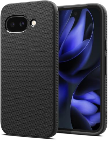 Spigen Liquid Air für Google Pixel 9a -Matte Black | Air Cushion Tech, Sound Tunnel Tech, Militär-Grade Schutz, Slim TPU Case, Non-Slip Grip, Präzise Aussparungen