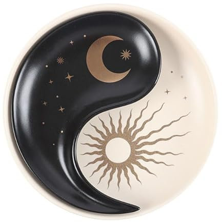 Ensemble de plats Yin & Yang – Décoratifs empilables Motif soleil et croissant de lune pour bijoux, clés et petits essentiels Solution de rangement élégante