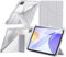 A-BEAUTY Funda Compatible con iPad (A16) 11.ª/10.ª Generación (2025/2022), con Portalápiz & Adaptador, Transparente Antigolpes Cover, 6 en 1 con Soporte, Auto-Sueño/Estela, Gris