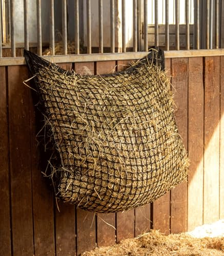 WALDHAUSEN Knotenloses Heunetz rechteckig, engmaschig, schwarz, 120 x 90 cm