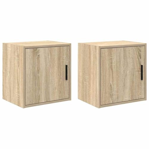 vidaXL Pensili per Garage 2 pz Rovere Sonoma in Legno Multistrato, armadietto, Armadio a Muro per Garage, Armadio a Muro con Porte, Armadio per Garage