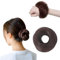 Scrunchies für Glattes Haar für Frauen,Elastisches Haarteil mit Gummiband,Dutt Haarteil Haargummi Mit Haaren,Donut Zubehör Scrunchies,Synthetisches gefälschtes Haar Brötchen (Natürliches Braun 33)
