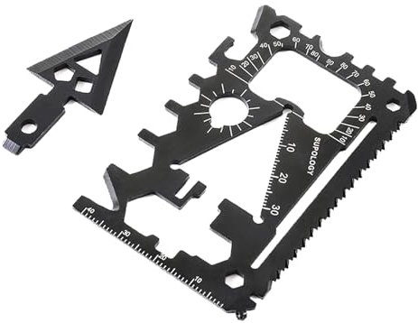 Qsvbeeqj 18-in-1-Edelstahl Multitool Karten Multitool Kreditkartenformat Für Wandern Camping Und Notfälle