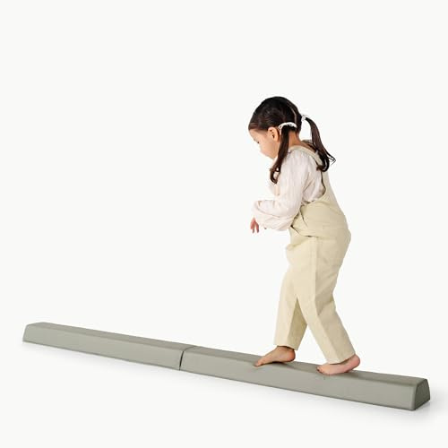 rollic Kids Folding Foam Balance Beam 72 L Kids Balance Beam - Develops Coordination for Toddlers and Children Ages 1-5 - Toddler Balance Beam Folds in Half for Easy Storage - Seagrass
