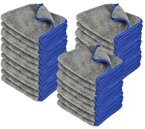 vhbw 30x paño para Coche, Moto - Paños de Microfibra 40 x 40 cm, Lavable, Reutilizable Azul Gris Oscuro