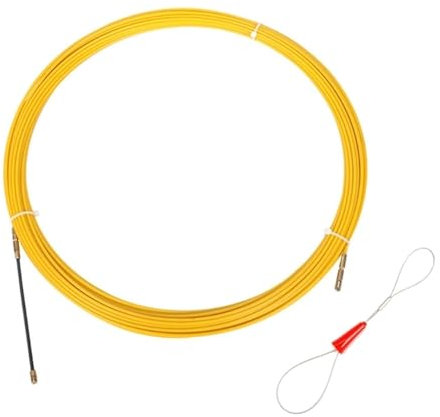 Fish Tape Wire，Fish Tape Cable， Trunking Solid Telecom Electrical Cable Puller Fish Tape Reel Puller Fiberglass Metal Wall Wire(Inner diameter 6mm,30meter)