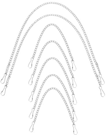 TEMPNAP 7pcs Hanging Chain with Hooks for Stained Glass Window Decor for Bird Feeders and Flower Pots Iron Construction for Easy Setup and Versatile Use