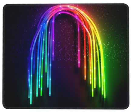 Gaming Mauspad Regenbogen-Neon Weiches Desk Mat Wasserdicht Mausunterlage Für Gaming Laptop Büro 25X30Cm