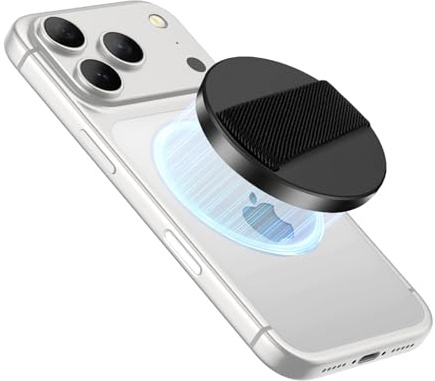 SURITCH für Magnetische Handy Griff, Telefonschleife Abnehmbarer Magnet Fingerriemen für iPhone 17 16 15 14 13 12 Serie & Magnetische Hülle（Schwarz）