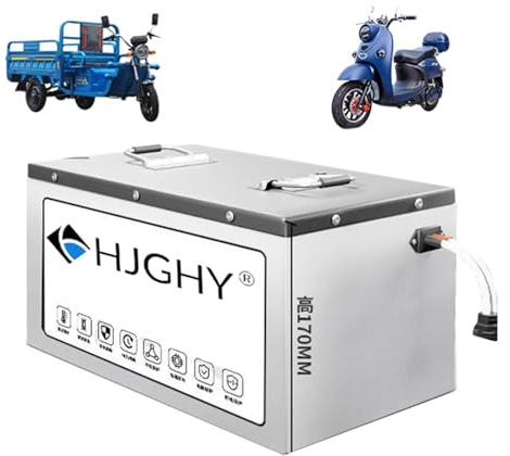 HJGHY 48v,25Ah, Batteria per Moto elettrica 60V 25Ah 35Ah 60Ah LiFePO4 Batteria al Litio Ferro fosfato 48V 72V 40Ah 50Ah 60Ah 80Ah per Motore per ciclomotore e Triciclo da 0-6000W