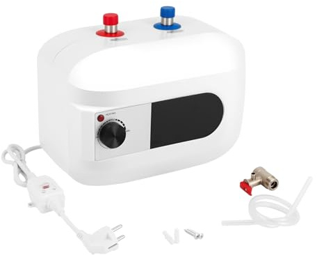 OUBUBY Warmwasserspeicher 6L Untertisch Boiler 1500W Kleiner Druckfester Warmwasserspeicher mit Thermostop-Funktion Untertischboiler 30-65℃ Einstellbarer Temperatur Einstellbar für Küche Bad