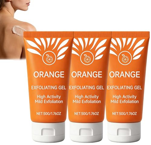 Orangen-Peeling-Gel für Gesicht und Körper, Tiefenreinigendes Gesichtspeeling, Aufhellendes und Feuchtigkeitsspendendes Peel/ing-Gel, Sanftes Peel/ing zur Entfernung von Mitessern für trockene. (3PCS)