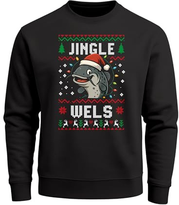 MoonWorks® Sweatshirt Herren Ugly Xmas Sweater Jingle Wels Wortwitz Weihnachtspullover Aufdruck Weihnachtsoutfit Männer