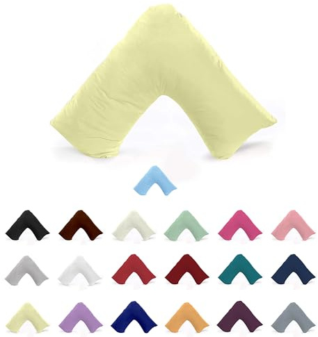 Egypto Orthopaedic V Shaped Pillowcase – Soft & Breathable Cotton Blend Cover - Nursing, Pregnancy & Back Support V Pillowcase (Lemon)