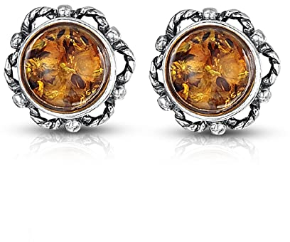 Amberta - 925 Sterling-Silber Sterling-Silber 925 Rundschliff Orange-gelb Ambre