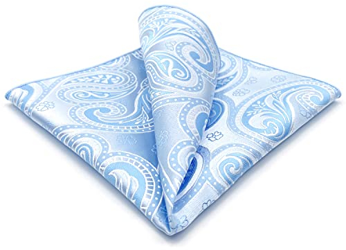 S&W SHLAX&WING Paisley Silber Weiß Blau Herren Einstecktücher Neu Fashion Hankies
