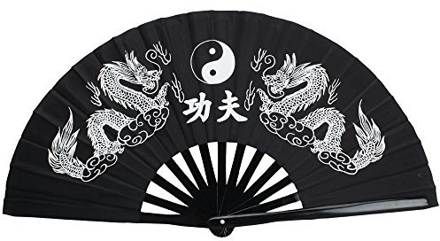 Rhumen 35 cm ventilador de bambú chino Tai Chi Kung Fu plegable ventilador