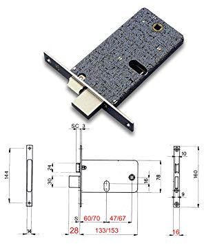 Omec 370 Serratura Infilare E60 Cilindro Ovale F16, Neutro
