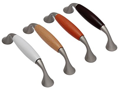 HDmirrorR Möbelgriffe in mit Holzeinlage in 4 Farben & 3 Grössen (64mm, Buche)