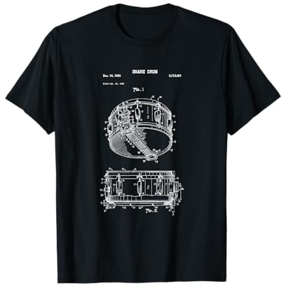 Snare Drum Line Blueprint Shirt - Drummer Schlagzeuger Marching Band Tee T-Shirt