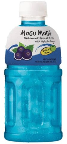 Mogu Mogu Blackcurrant Geschmack mit Nata de Coco 24x320 ml Flasche Erfrischungsgetränk