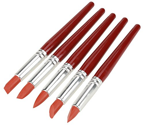 Hilitand Rubber Tip Paint, 5pcs Clay Shaping Modeling Wipe Out Tools, Large-Sized Rubber Tip Paint, for Sculpture Pottery Shaping Carving