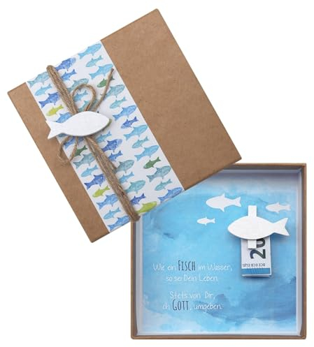 ZauberDeko Geldgeschenk Verpackung Petrol Grün Fisch Kommunion Konfirmation Gutschein Geschenkidee
