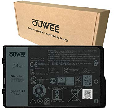 K KYUER 34Wh J7HTX 7XNTR Laptop Akku für Dell Latitude 12 7202 7212 7220 Rugged Extreme Tablet 12 Series 2JT7D 02JT7D FH8RW J82G5 VW5Y4 451-BBOR 451-BCCO 451-BCDH 4342mAh 4-Cell 7.6V NoteBook Battery