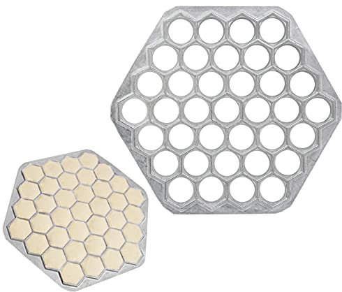 Teigtaschenformer 37 Löcher - Ravioliformer Dumpling Maker - Gefüllte Teigtaschen Ausstechform Pelmeni Ravioli - Pelmeniza Metallform Nudeln Teigpresse zum Kochen - Ravioli Maker - Pelmeni Form