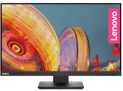 Lenovo ThinkVision E24q-20 Moniteur Professionnel 60,45 cm (23,8, 2560 x 1440, WQHD, 75 Hz, WideView, 300 nits) (HDMI, DisplayPort, Temps de réponse 4 ms, Pivot Stand) Noir