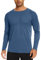 TACVASEN Herren UPF 50+ UV Sonnenschutz Langarmshirt Outdoor Langarm T-Shirt Rashguard, Indigo, L