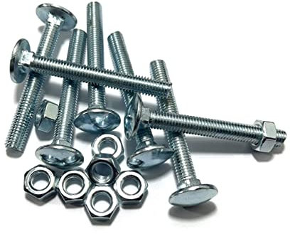 Lot de 10 boulons et écrous de carrosserie carrés M8 (8 x 100 mm)