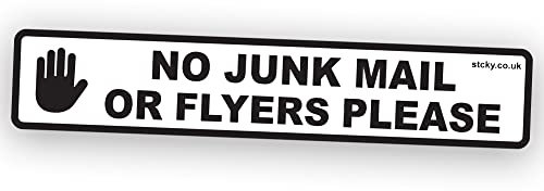 Stcky No Junk Mail or Flyers pleases Vinyl Sticker for Main Door [Pack of 1]