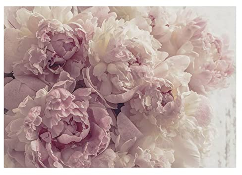 Fototapete Blumen Pfingstrose 3D Effekt Rosen Romantisch Moderne Wohnzimmer Schlafzimmer Vlies Tapete Motivtapeten UV-Beständig Montagefertig (208x146 cm - 2 Bahnen)