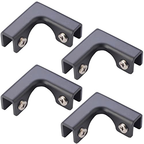 jinyatu 4Pcs Glass Clamp Square Glass Frame 90 Degree Corner L Shape Glass Connector Clip Holder for Rimless Aquarium Shower Door Cube Glass Panel Fixing (Max Clamp 7mm thick)