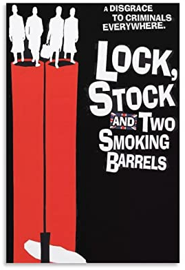 Filmposter Lock Stock And Two Smoking Barrel Crime Comedy, dekoratives Gemälde, Leinwand, Wandkunst, Wohnzimmer, Schlafzimmer, Gemälde 30 x 45 cm