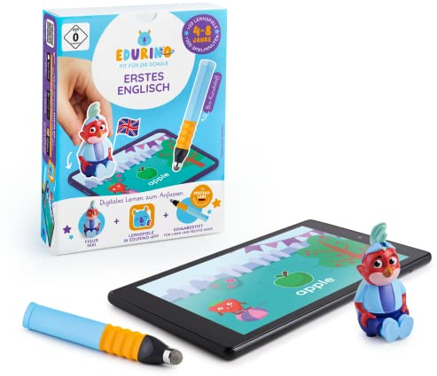 Edurino Starterset Niki Erstes Englisch ab 4 Jahren inkl. Eingabestift | Innovatives & digitales Lernspiel | Spielerisches Englisch Lernen für Kinder | Über 150 Wörter & Phrasen