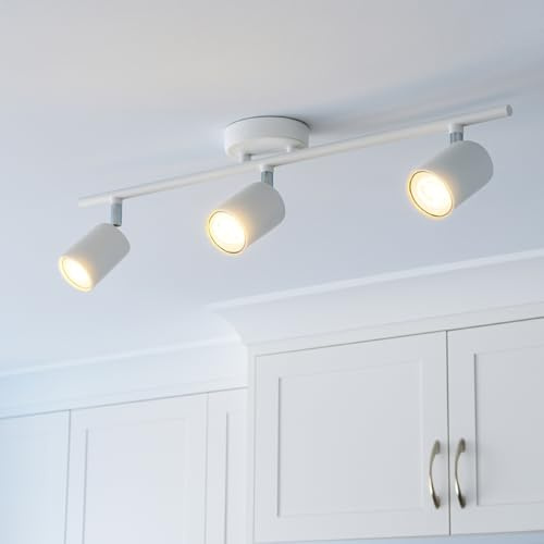 CGC Lighting Modern Contemporary Design Adjustable Heads GU10 Ceiling Spot Lights (White, Triple Bar)