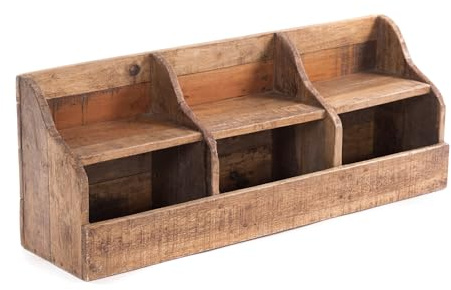 DESIGN DELIGHTS WANDREGAL Storage 60 | Mahagoni Holz, 60 cm, 3 Fächer | Holz Ablage, Küchenregal, Flurregal, Schweberegal, Holzregal, Organizer