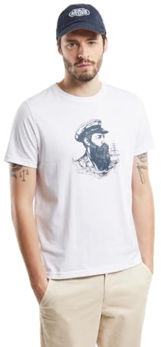 Armor Lux Herren Siebdruck T-Shirt, Cap-Matrose/Weiß, M