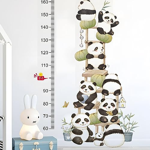 HIMKI Messlatte für Kinder - Wandtattoo Kinderzimmer - Kinder Höhe Diagramm Wandsticker Waldtiere Wandaufkleber für Kinderwachstum - Geschenke für Jungen & Mädchen - Skala misst 50-150 cm (Panda)