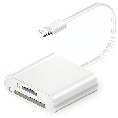 SD Card Reader for iPhone Lightning Camera Adapter Dual Slot Micro SD TF Memory Card Reader for iPad