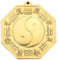 IMIKEYA Feng Shui Spiegel, Achteckig, Konvex, Hängend, 11.5 x 11 cm, Kupfer, Gold, Antik