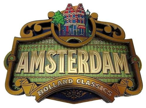 Souvenir Magnet Amsterdam Classics 10 x 8 x 1 cm Haus Gracht Deko GMTX 12000